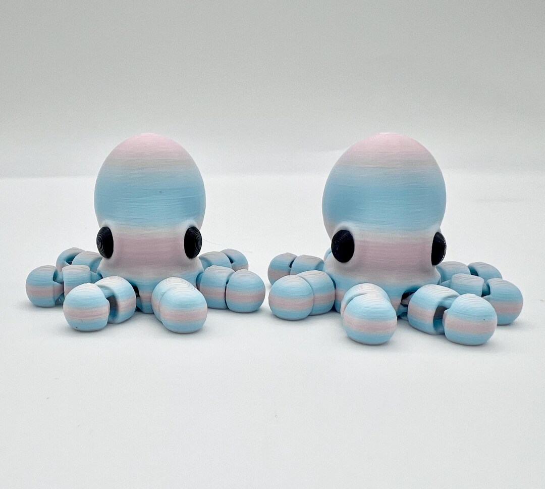 Flexible Octopus 3D Printed Articulating Sensory Toy Gadget Fidget Desk ...