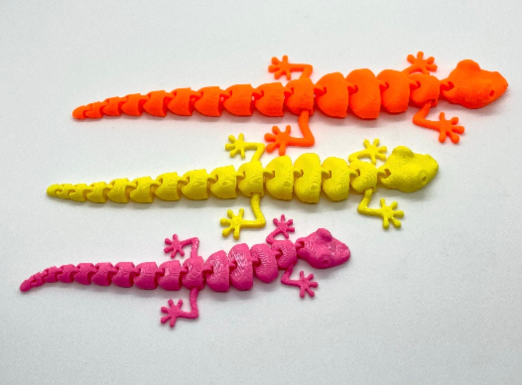 Lizard Sensory 3D Printed Articulating Flexible Gecko Lizard Sensory Toy Gadget Gift ...