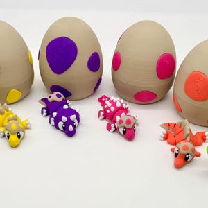 Figuras de huevo de dinosaurio impresas en 3D, coleccionables, juguete de Pascua para San Valentín, articulado