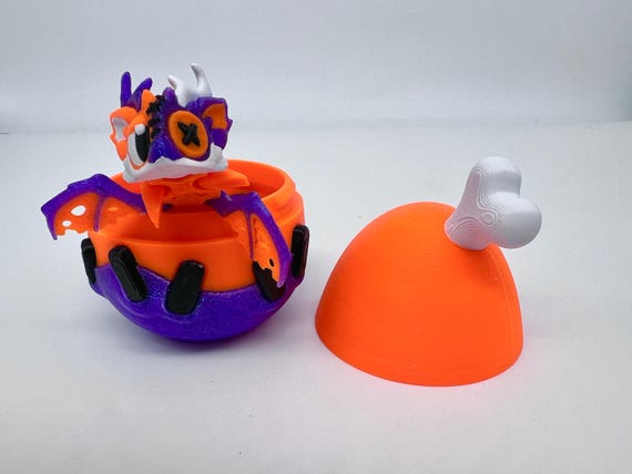 3D Printed Halloween Spooky Egg Dragon Figurines Collectibles Cute Easter Toy Articulated Gift
