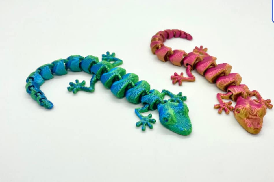 Lizard Sensory 3D Printed Articulating Flexible Gecko Lizard Sensory Toy Gadget Gift ...