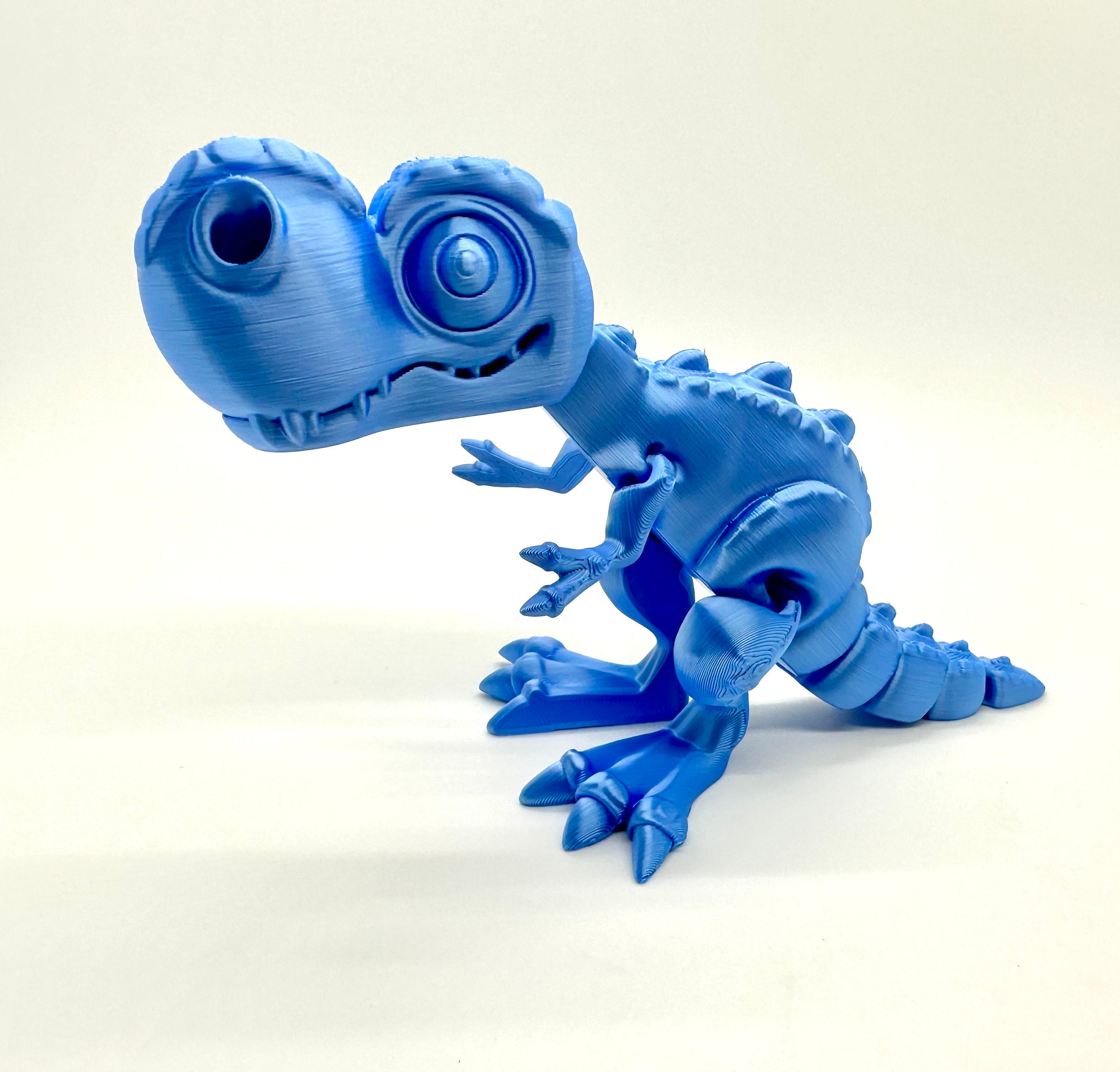 3D Printer Love - 3D Printed Jumping T. Rex Dino Chrome [credits:  Addiscamillo] via /r/3Dprinting