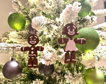 3D Printed Articulating Gingerbread Man Gingerbread Woman Sensory Toy Gadget Articulated Flexible Christmas Ornament Flexi Factory