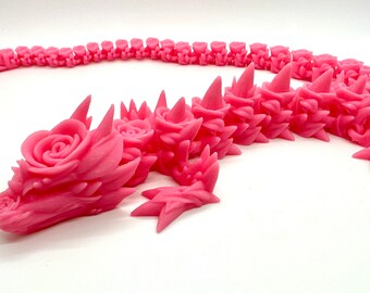 3D Printed Articulating Rose Dragon Cinderwing Exclusive Flower Dragon Rose Giant Flexible Fidget Toy Articulated Gift TikTok Rosewing
