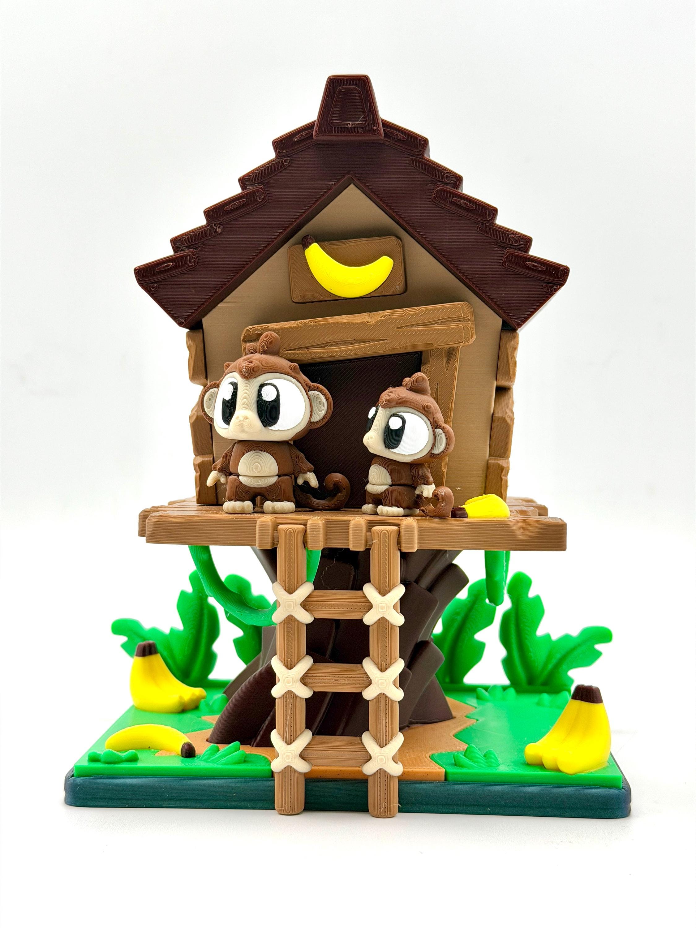 Monkey Treehouse 3D Printed Articulating Sensory Toy Gadget Fidget Desk ...