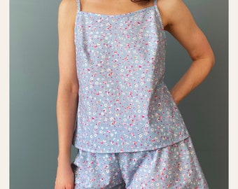 Pajama Set PDF Sewing Pattern | Sleepwear Top & Shorts | Nightwear Pyjamas | Women PJ Set Pattern | Clear Sewing Instructions Video Tutorial
