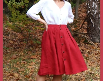 Minimalist Oversize Shirt & Pleated Vintage Midi Skirt, Two Piece Set Sewing Patterns, Sewing Tutorial, PDF Instant Download Patterns, Fall