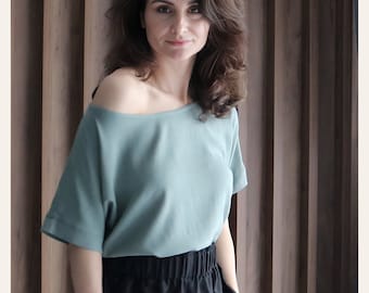 Patrón de costura en PDF para camiseta cuadrada: Blusa minimalista (descarga digital)