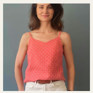 Charlotte Camisole Sewing Pattern PDF | Women’s Top Pattern | Easy Beginner Summer Tank | Digital Download Sizes EU 34-46