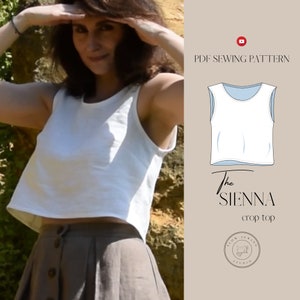 Crop Top | Digital Sewing Pattern | Sleeveless Minimal Top Pattern | Sewing Tutorial | PDF Instant Download Pattern | Casual Top For Women