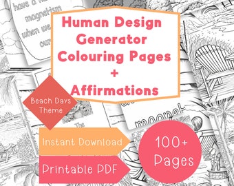 Human Design Colouring Book Colouring Pages Human Design Gift Human Design Generator Adult Color Pages Mindfulness Travel Activities