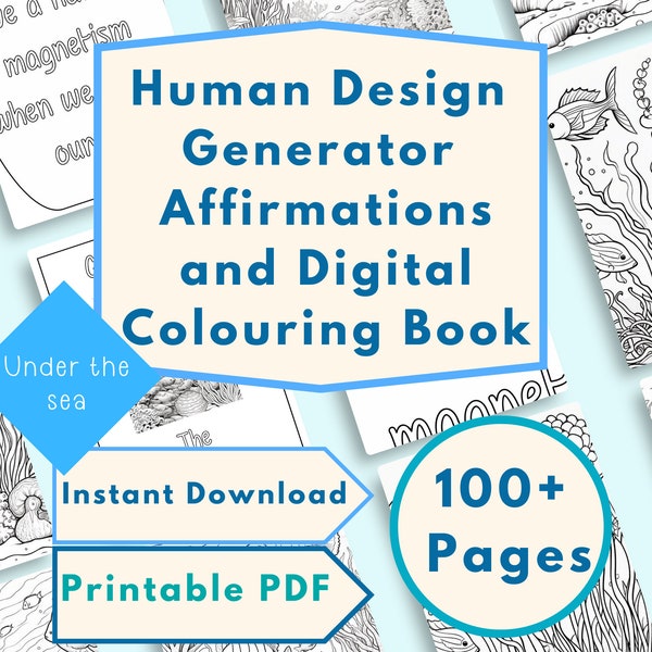 Human Design Colouring Book Colouring Pages Human Design Gift Human Design Generator Adult Color Pages Mindfulness Travel Activities