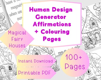 Magical Fairy House Human Design Coloring Book Human Design Generator Digital Download Human Design Gift Mindfulness Travel Activities