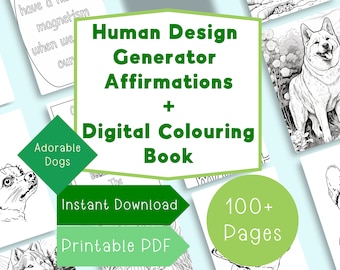 Human Design Colouring Book Dog Colouring Pages Human Design Gift Human Design Generator Adult Color Pages Mindfulness Travel Activities