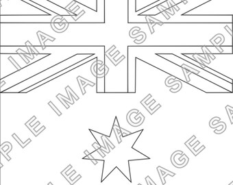 australian flag black outline