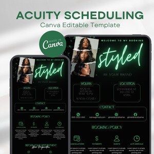 Hair Stylist Acuity Scheduling Template, Acuity Scheduling Template, Canva Template, Hair Stylist Website, Website template, Small business