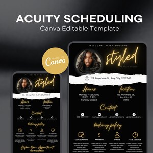 Hair Stylist Acuity Scheduling Template, Acuity Scheduling Template, Canva Template, Hair Stylist Website, Website template, small business