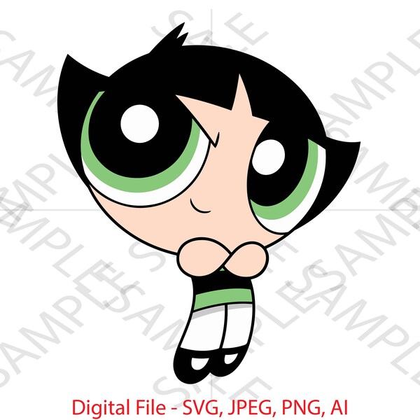 ButterCup, Powerpuff Girls, Powerpuff Girls SVG, SVG, ButterCup Powerpuff Girls, Cartoon, Vinyl Cutting, Cricut, Custom Design, Cartoon