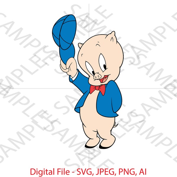 Porky Pig, looney tunes, looney tunes SVG, Porky Pig Looney Tunes, Cartoon, Vinyl Cutting, Cricut, Custom Porky Pig Design