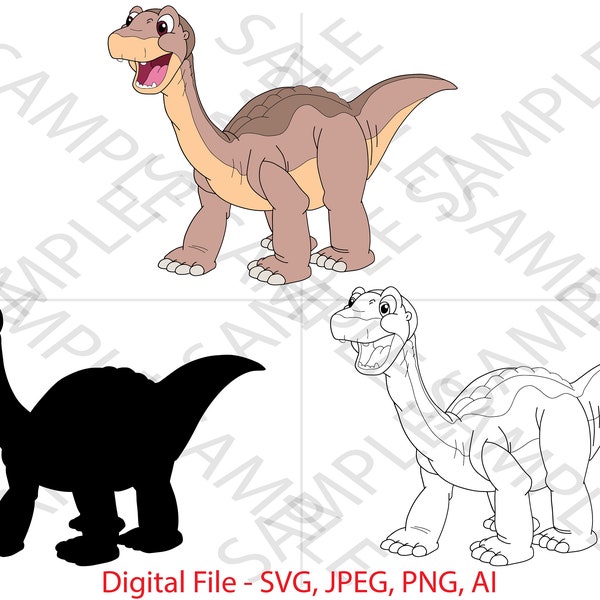 Little Foot Bundle, The Land Before Time Show, Little Foot SVG, Little Foot Land Before Time, Cartoon, Cricut, Little Foot Custom Design