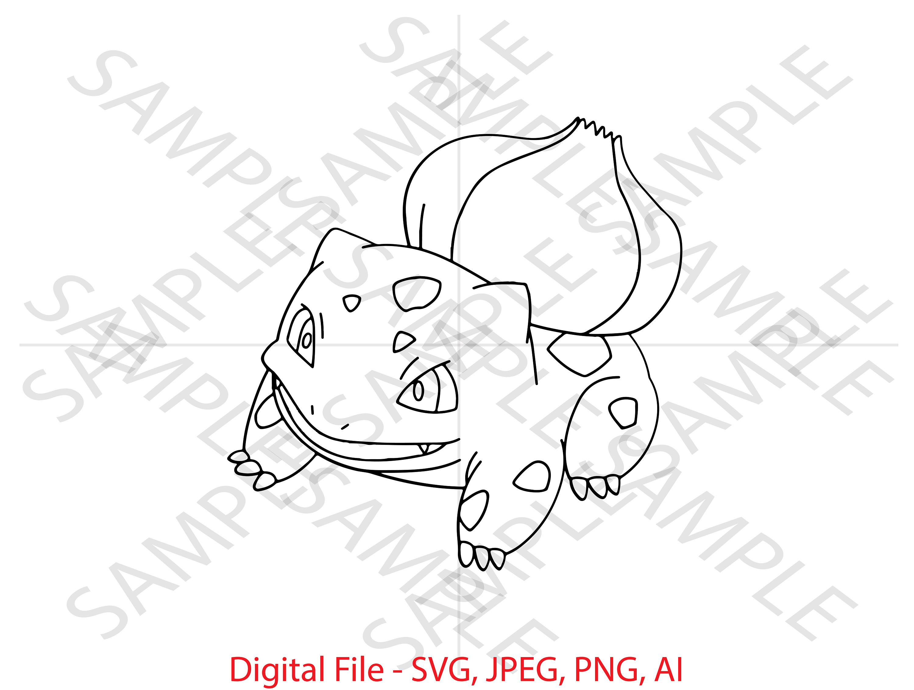 Bulbasaur Outline, Pokemon, Pokemon SVG, Bulbasaur Pokemon, Cartoon