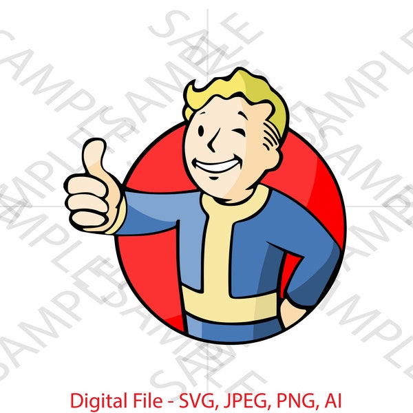 Vault Boy, Vault Boy SVG, Fallout Series, Fallout SVG, Vault Boy Fallout, Series, Vinyl Cutting, Cricut, Custom Vault Boy, Custom Fallout