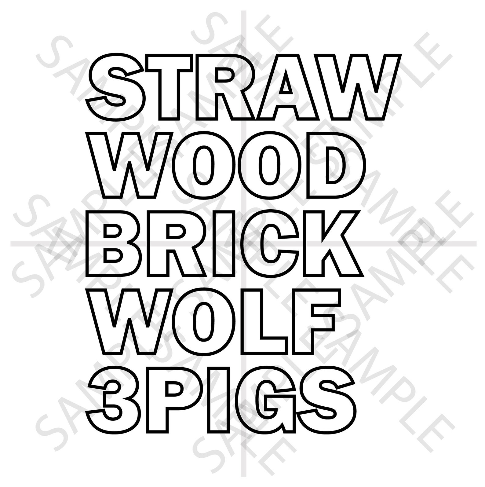 Three Little Pigs Three Little Pigs Svg Straw House Wood Etsy