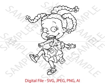 Susi Carmichael Outline, Rugrats, Rugrats SVG, Susi Carmichael Rugrats, Cartoon, Vinyl Cutting, Cricut, Custom Susi, Custom Rugrats