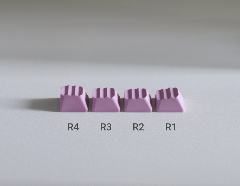 Keycaps Profile R1 R3 Pleat Keycaps, Purple Colour, OEM Profile (R1, R2, R3, R4), MX Mount ...