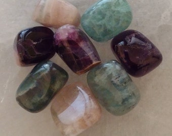 FLUORITE tumbled polished pocket stones