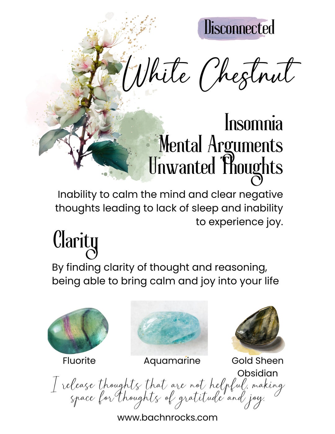 Bach Flower Essence WHITE CHESTNUT Lack of Interest Unwanted Etsy