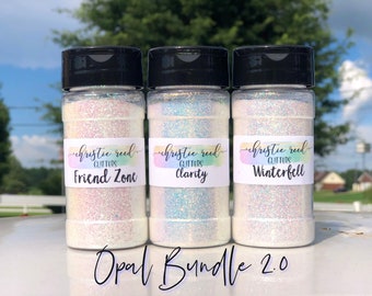 Opal Glitter Bundle 2.0 Gorgeous White Opal Glitter Tumbler Maker Artist Craft Supply Resin Art Epoxy Cup Custom Mix Cheat Glitters