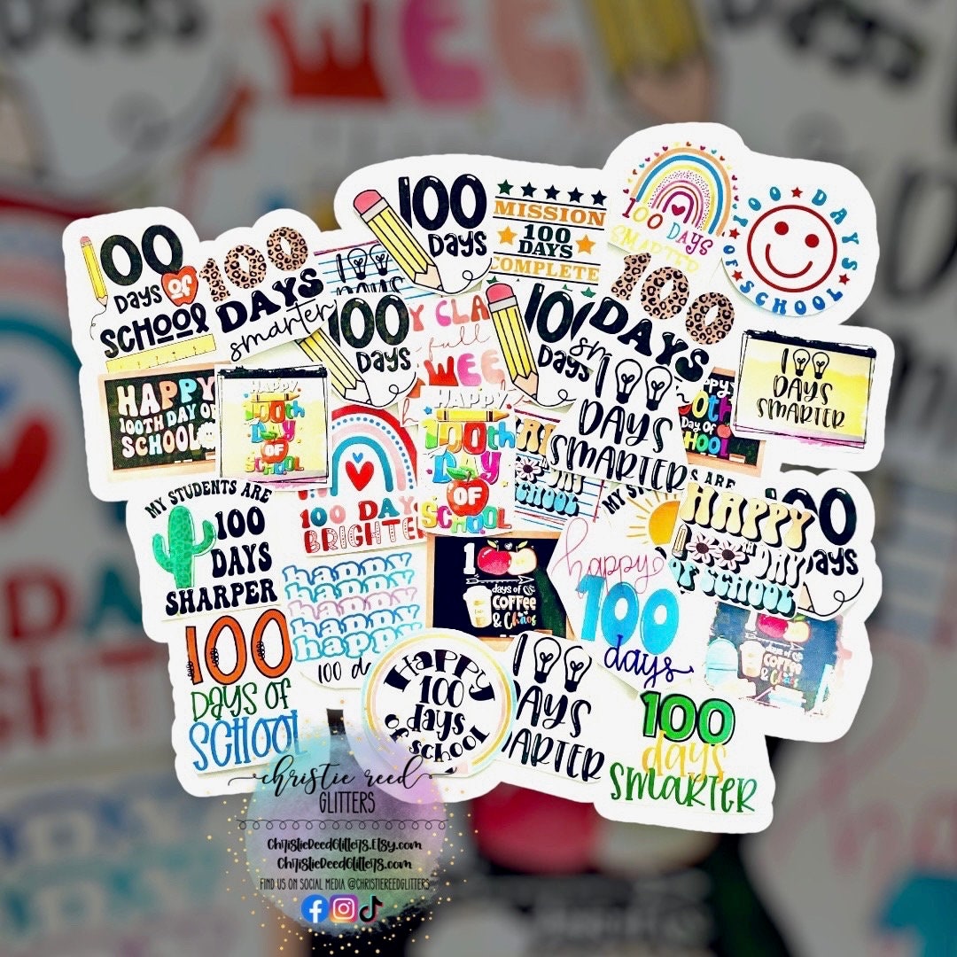 100 Days of School Temporary Tattoo 100th Day School Party Favor Class ...