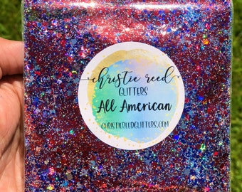 All American Metallic Red White and Blue Glitter Mix Metallic Chunky Mix 2oz Gorgeous Polyester High Quality for Tumblers Wholesale