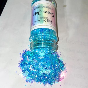 Snow Joke Gorgeous Custom Mix of Iridescent Blues and Opals and Snowflakes Holiday Christmas Glitter Mix Glitter Holiday Mix