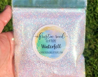 Winterfell Custom White Opal Cheat Glitter Mix Tumbler Making Glitter for Tumblers Resin Art Epoxy Tumbler Making Interactive Glitter Mixes