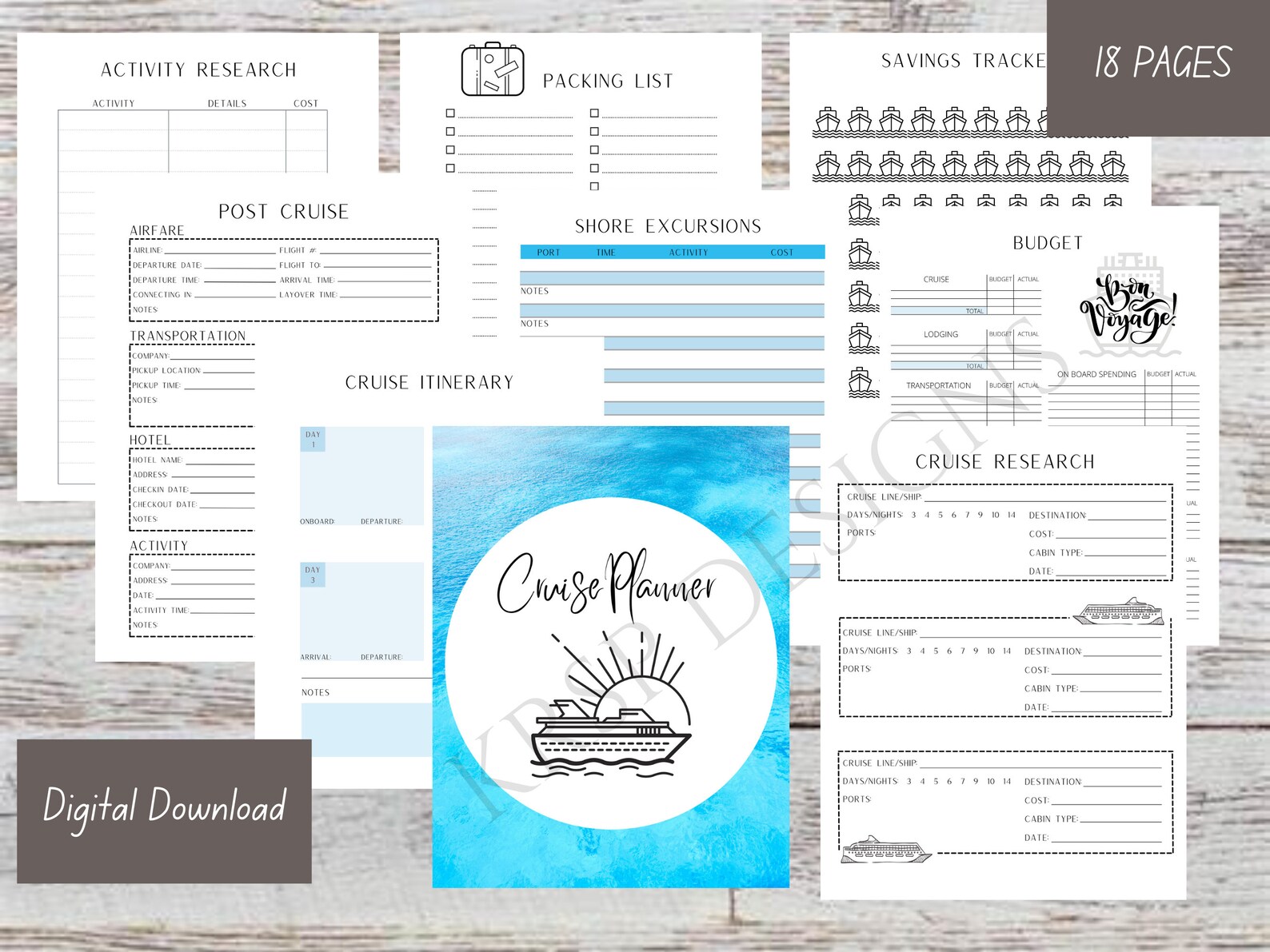 Cruise Planner, INSTANT DOWNLOAD, Vacation Planner, Travel Planner ...