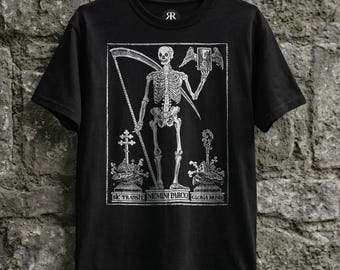 Sic Transit Gloria Mundi Shirt, Memento Mori, Skeleton, Danse Macabre
