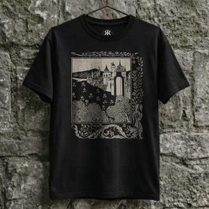 Medieval Castle Shirt, La Mort D'Arthur, Aubrey Beardsley, Camelot, Excalibur, Lancelot