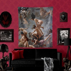 Hexensabbat Wandteppich, Witchcraft, Gothic Home Decor