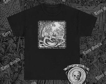 Ouroboros Shirt, All is One, Alchemy, Uroboros,  Medieval Woodcut