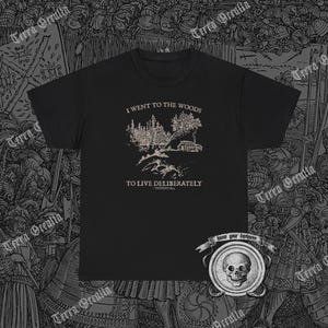 Thoreau Shirt, Cabin in the Woods, Cottagecore, Literary, Dark Academia, Bookish