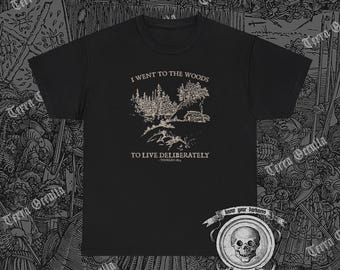 Thoreau Shirt, Cabin in the Woods, Cottagecore, Literary, Dark Academia, Bookish