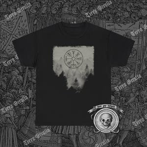 Dark Forest Shirt, Misty Forest Shirt, Vegvisir T-Shirt, Helm of Awe Shirt, Nature Lover Shirt, Dark Woods T-Shirt, Pagan T-Shirt, Trees Tee