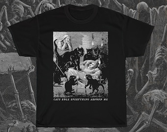 Katzen T-Shirt, schwarze Katze Shirt, Katzen Regel T-Shirt, Katzen Dame Tshirt, Katzenliebhaber Geschenk, Gothic T-Shirt, Wicca Tank Top, Vintage Horror T-Shirt