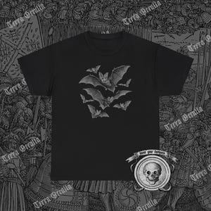 Shirt vleermuis, vleermuis, vintage illustratie, Cottagecore, Halloween, Witchy