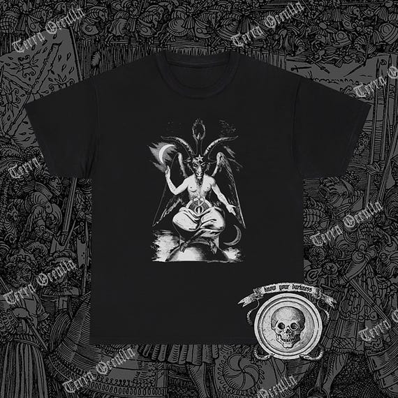 Baphomet T-Shirt Goat Satan Black Magic Lucifer Occult Tee Baphomet T-Shirt Goat Satan Black Magic Lucifer Occult Tee