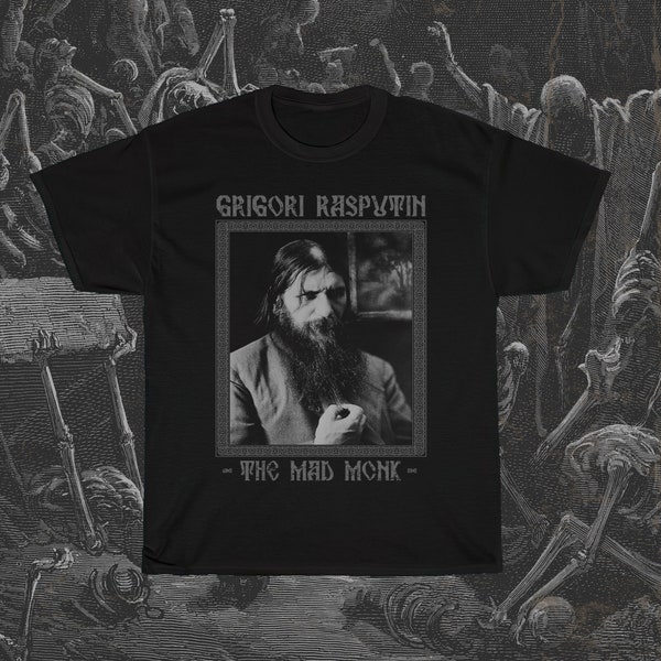 Grigori Rasputin T-Shirt, Mad Monk Shirt, Russian Empire Shirt, Orthodox Shirt, Morbid T-Shirt, Russian Monk Shirt, Dark History T-Shirt