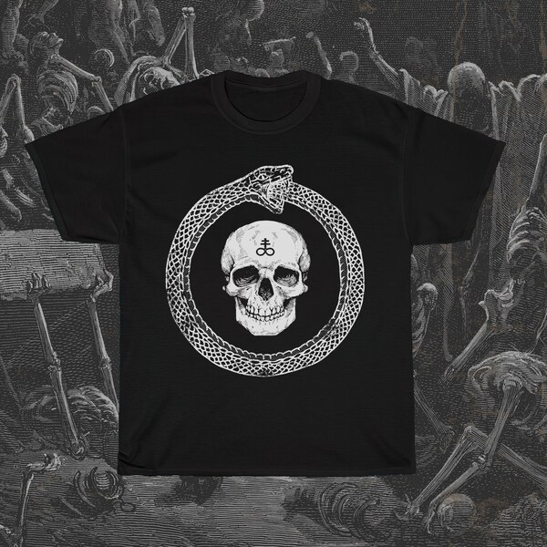 Ouroboros, king snake with Leviathan cross - T-shirt main image 1