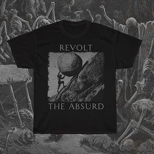 Albert Camus t-shirt, philosophy shirt, Myth Of Sisyphus tee, Revolt The Absurd, philosopher gift for him, greek mythology, existentialism